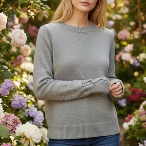 🍀2/$22 Michael Kors Wool Blend Gray Crewneck Sweater Womens XS